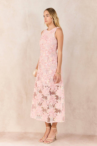 Blush Petal Midi Dress