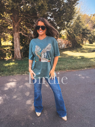 Faux Rhinestone Duck Graphic Tee
