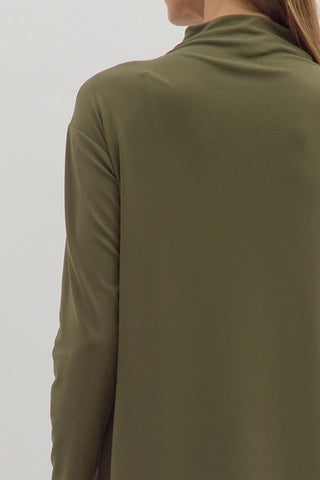 PRE ORDER - Effortless Edge Mock Neck Midi Dress