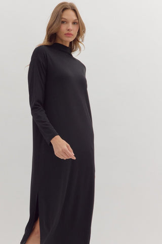 PRE ORDER - Effortless Edge Mock Neck Midi Dress