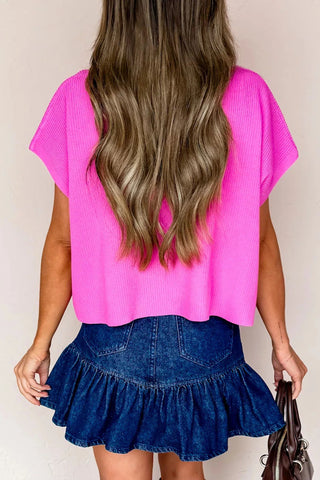 Pink Pop Mock Neck Top