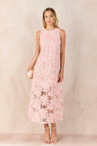 Blush Petal Midi Dress