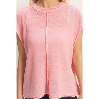 Pink Cloud Knit Top