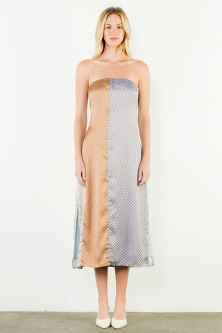 THML Sunset Mosaic Strapless Dress