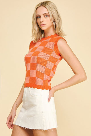 Pinch Spring Spritz Checker Top