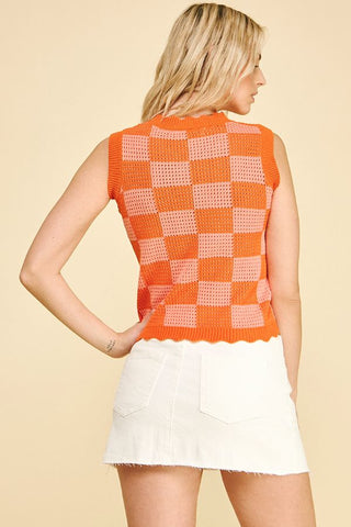 Pinch Spring Spritz Checker Top