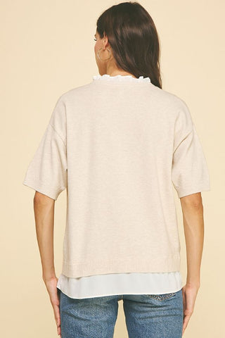 Pinch Ruffle Trim Top