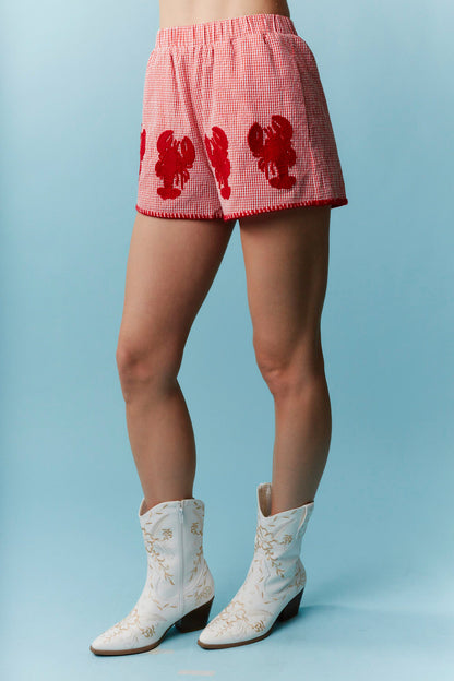 Crawfish Embroidery Detail Shorts