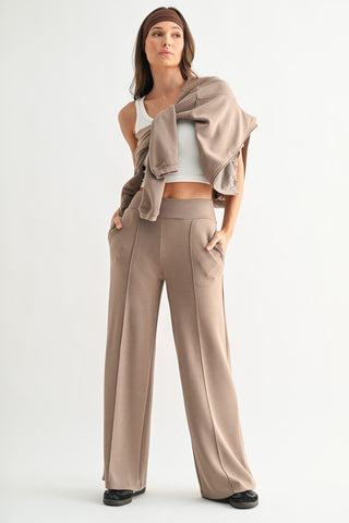 Taupe Traveler Wide-Leg Pants