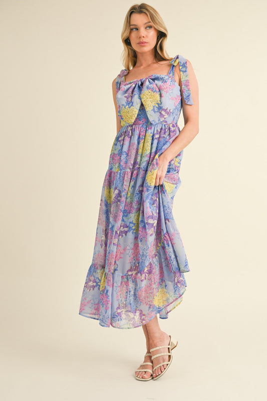 Bow front midi dress