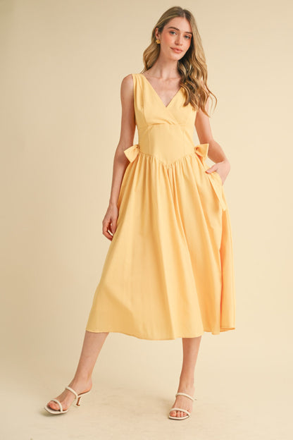 Bow detail midi dress