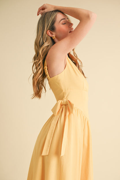 Bow detail midi dress